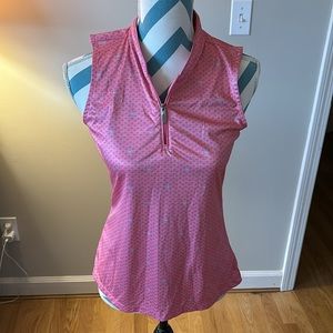 Greg Norman mock neck sleeveless golf shirt